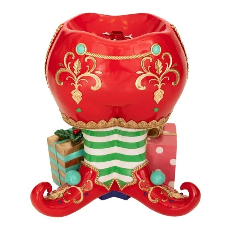 XMAS RED RESIN TREE BASΕ ELF PANTS SHAPE 57X41X66CM