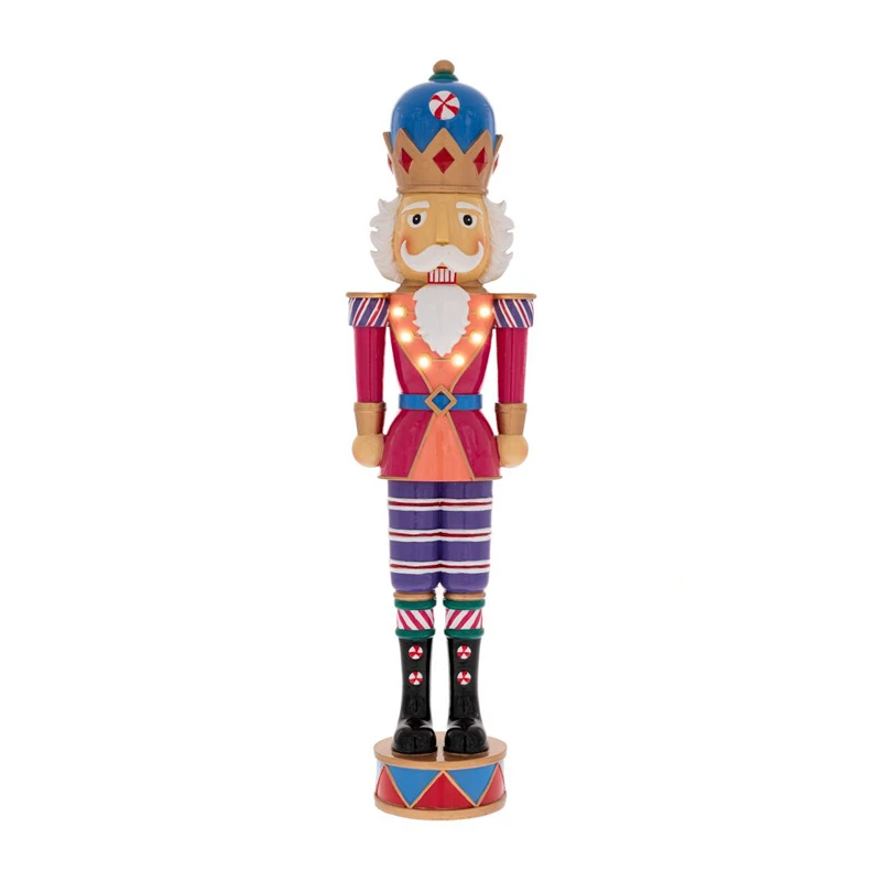 LED COLOURFULL RESIN NUTCRACKER 11X10X46CM