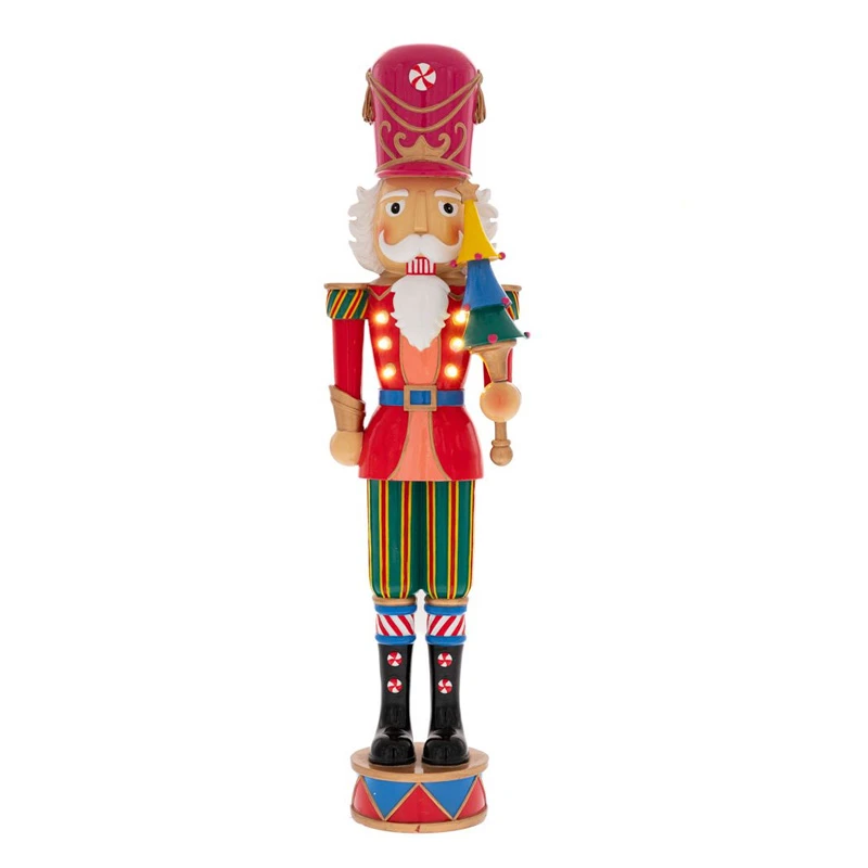 LED COLOURFULL RESIN NUTCRACKER 13X9X46CM