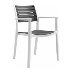 AKRON Armchair PP-UV White/Grey AKRON Armchair PP-UV White/Grey