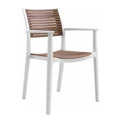 AKRON Armchair PP-UV White/Sand Beige