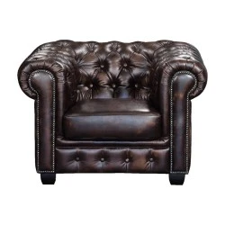 CHESTERFIELD-689 Lounge Armchair Leather Brown CHESTERFIELD-689 Lounge Armchair Leather Brown