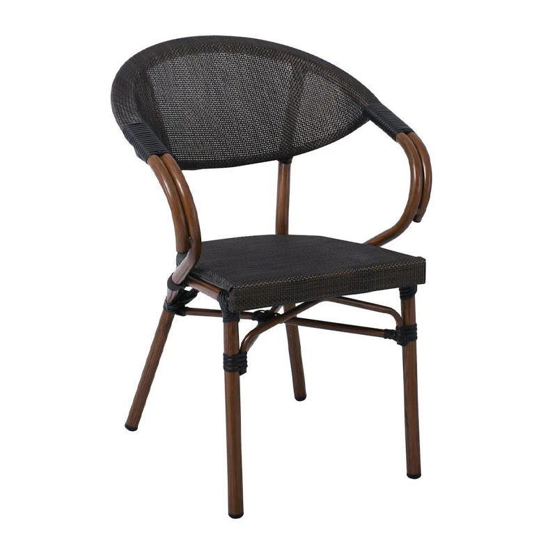 COSTA Armchair Alu Walnut/Textilene mixed Black