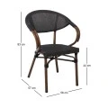 COSTA Armchair Alu Walnut/Textilene mixed Black