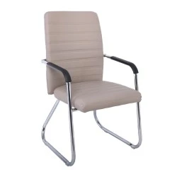 COLLET Visitor Armchair/Chromed Frame/Cappuccino Pu COLLET Visitor Armchair/Chromed Frame/Cappuccino Pu