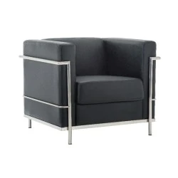 GENOVA Armchair Inox/Black Pu GENOVA Armchair Inox/Black Pu