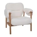 NATURAL WOOD ARMCHAIR WITH CREAM CUSHION 83X80X84CM