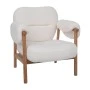 NATURAL WOOD ARMCHAIR WITH CREAM CUSHION 83X80X84CM