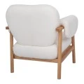 NATURAL WOOD ARMCHAIR WITH CREAM CUSHION 83X80X84CM