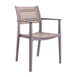 Akron garden armchair by polypropylene - Uv in brown - sand beige color 60x55x85cm. Akron garden armchair by polypropylene - Uv in brown - sand beige color 60x55x85cm.