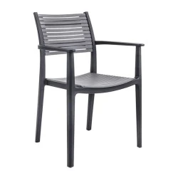 Akron garden armchair by polypropylene - Uv in black - grey color 60x55x85cm. Akron garden armchair by polypropylene - Uv in black - grey color 60x55x85cm.
