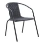 Garden armchair metal rattan in black color 55x59x73cm