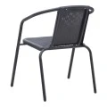 Garden armchair metal rattan in black color 55x59x73cm