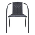 Garden armchair metal rattan in black color 55x59x73cm