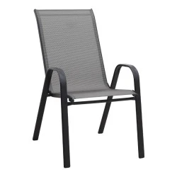 Metal garden armchair with textline upholstery color black grey 55x75x96cm. Metal garden armchair with textline upholstery color black grey 55x75x96cm.