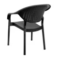 Polypropylene armchair with rattan in black color 63x63x81,5cm.