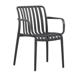 MODA-H Stackable Armchair PP-UV Black MODA-H Stackable Armchair PP-UV Black