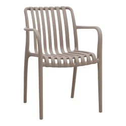 Polypropylene armchair incappuccino color 53,5x58x80cm. Polypropylene armchair incappuccino color 53,5x58x80cm.