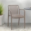 Polypropylene armchair incappuccino color 53,5x58x80cm.