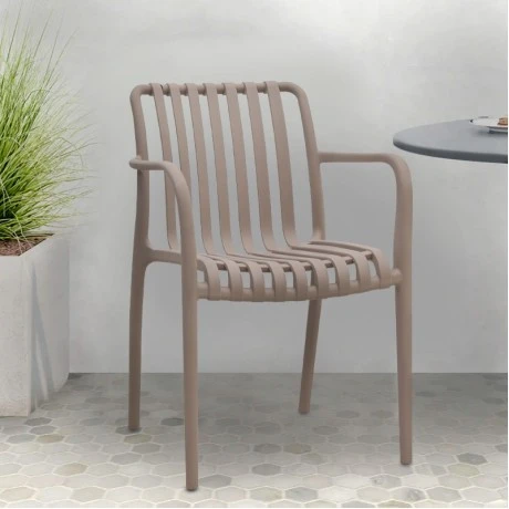 Polypropylene armchair incappuccino color 53,5x58x80cm.