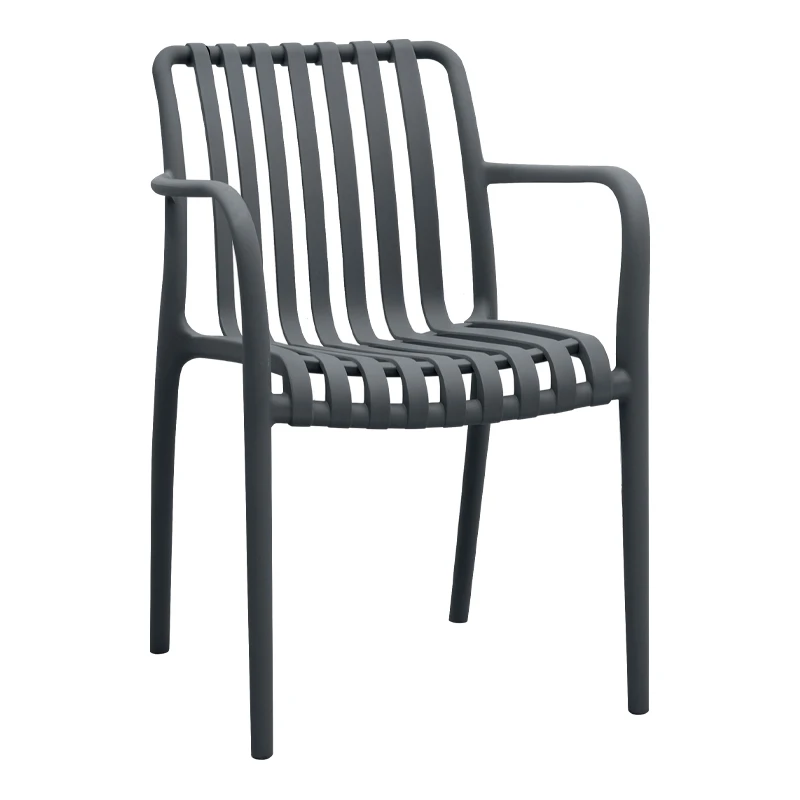 Polypropylene armchair in grey color 53,5x58x80cm.
