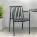Polypropylene armchair in grey color 53,5x58x80cm.