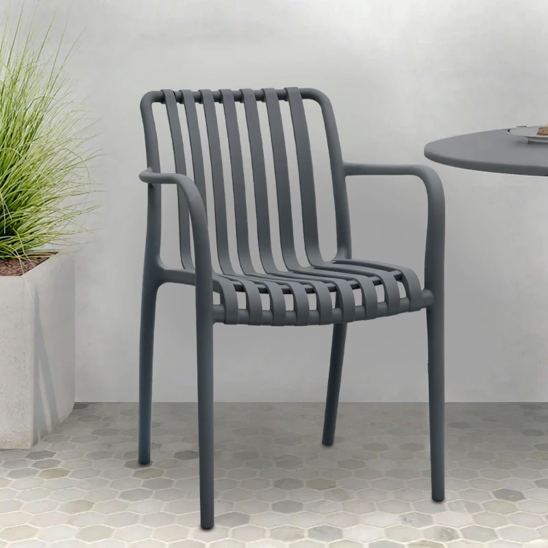 Polypropylene armchair in grey color 53,5x58x80cm.
