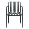 Polypropylene armchair in grey color 53,5x58x80cm.