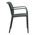 Polypropylene armchair in grey color 53,5x58x80cm.