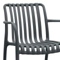 Polypropylene armchair in grey color 53,5x58x80cm.