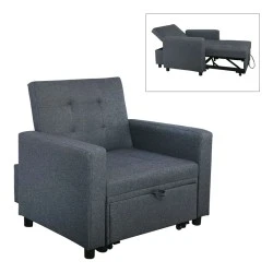 IMOLA Armchair-Bed Dark Grey Fabric IMOLA Armchair-Bed Dark Grey Fabric