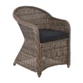 MONTANA Armchair Grey/Brown Wicker (Cushion Anthracite)