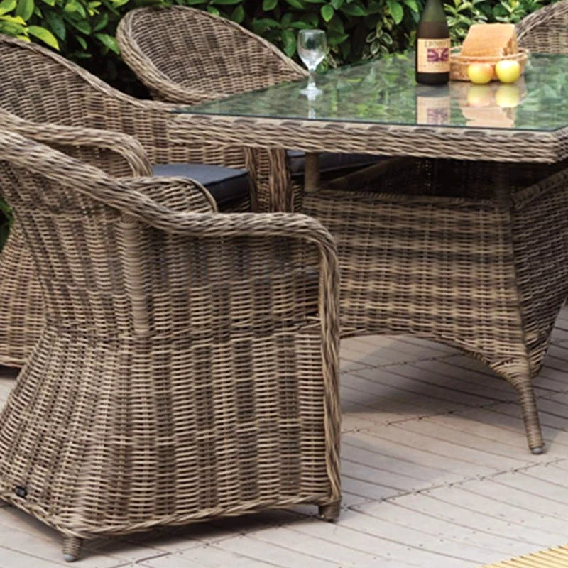MONTANA Armchair Grey/Brown Wicker (Cushion Anthracite)