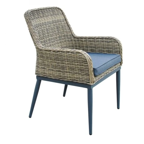 Πολυθρόνα κήπου Havana αλουμίνιο - wicker χρώμα γκρι - καφέ 64x65x85εκ.