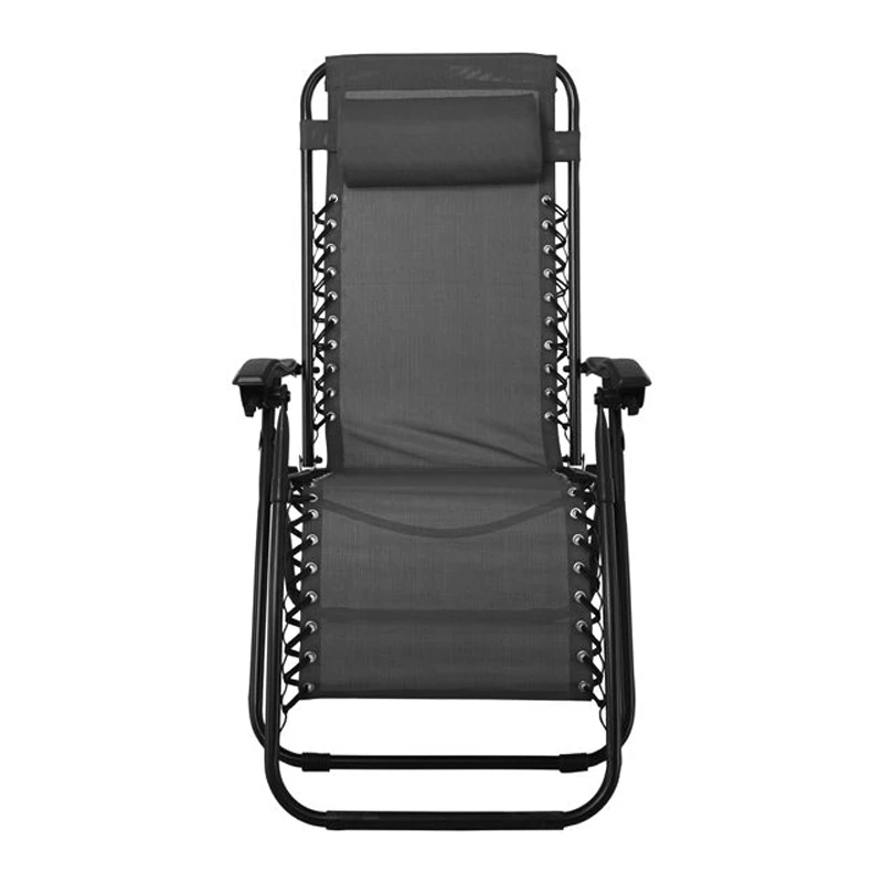 SUPER RELAX Armchair with Footstool Metal Anthracite/Textilene Grey