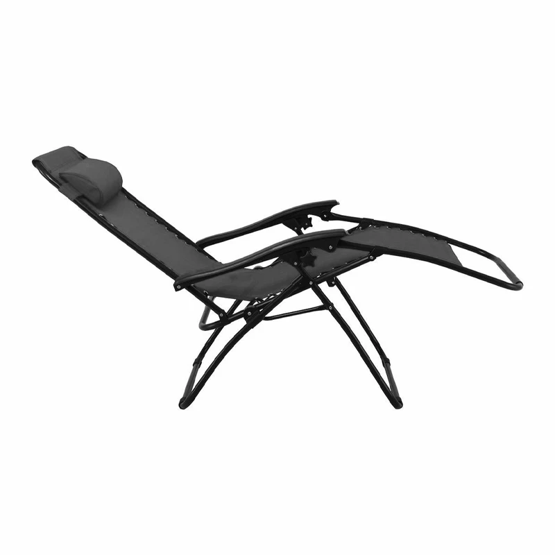 SUPER RELAX Armchair with Footstool Metal Anthracite/Textilene Grey