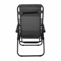 SUPER RELAX Armchair with Footstool Metal Anthracite/Textilene Grey