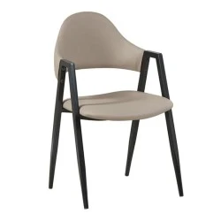 DELTA Armchair, Black Steel/Pu Cappuccino DELTA Armchair, Black Steel/Pu Cappuccino
