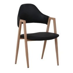 DELTA Natural Metal Armchair, Black Pu DELTA Natural Metal Armchair, Black Pu