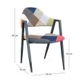 DELTA Armchair, Black Steel/Patchwork fabric