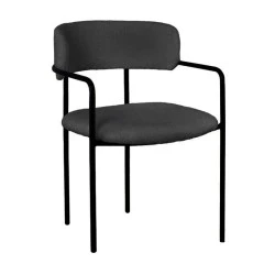 GILLAN Armchair Metal Black/Teddy Fabric Black GILLAN Armchair Metal Black/Teddy Fabric Black