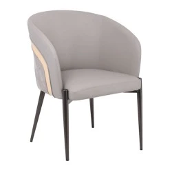 LENA Armchair Metal Black Paint/Pu Light Grey LENA Armchair Metal Black Paint/Pu Light Grey