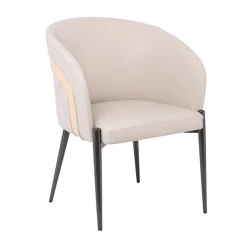 LENA Armchair Metal Black Paint/Pu Beige LENA Armchair Metal Black Paint/Pu Beige