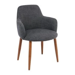 SOUL Armchair Walnut Color Metal/Grey Fabric SOUL Armchair Walnut Color Metal/Grey Fabric