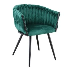 VERDI Armchair Metal Black/Fabric Velure Forest Green VERDI Armchair Metal Black/Fabric Velure Forest Green