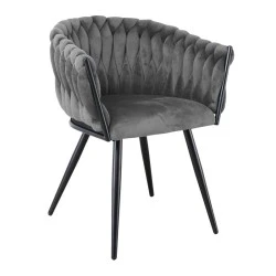 VERDI Armchair Metal Black/Fabric Velure Grey VERDI Armchair Metal Black/Fabric Velure Grey