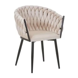 VERDI Armchair Metal Black/Fabric Velure Beige VERDI Armchair Metal Black/Fabric Velure Beige