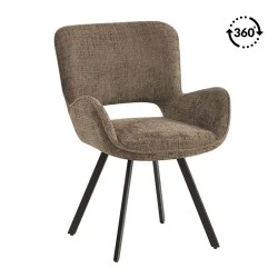 VETA Revolving Armchair Black Metal/Brown Fabric VETA Revolving Armchair Black Metal/Brown Fabric