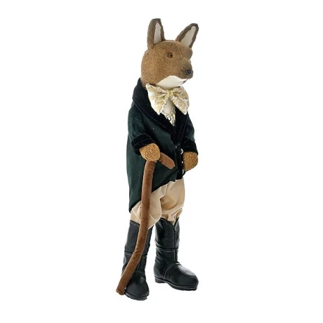 BROWN FOX WITH EMERALD GREEN SUIT 23X22X70CM