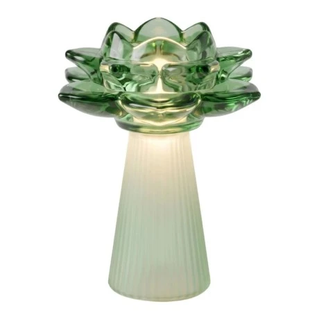 GREEN LED TABLE LAMP IN THE SHAPE OF A FLOWER 15X13X20CM BATTERY OPPERATED